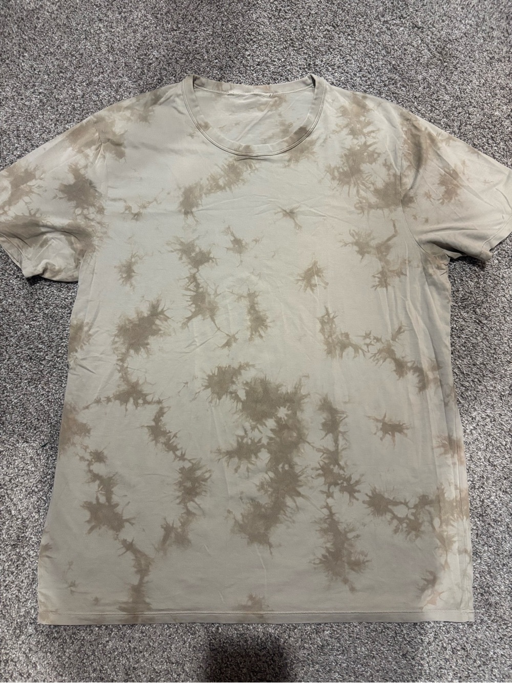 Men's Tie-Dye Crewneck T-Shirt in Olive/Taupe